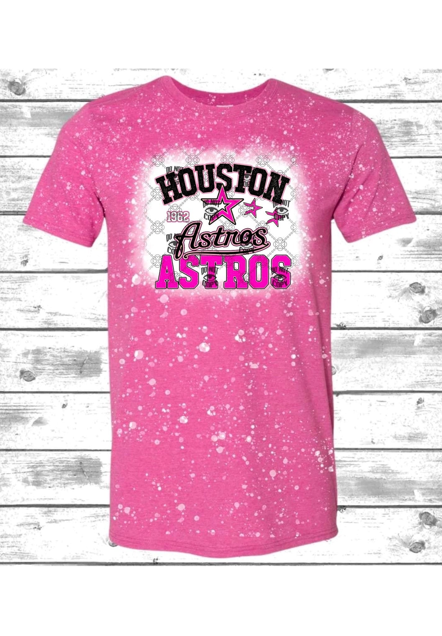 Pink Astros Retro Baseball DTF ready to press transfer