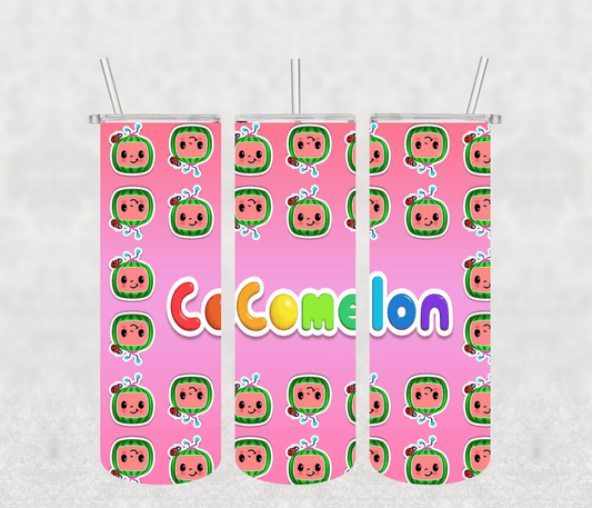 Pink Cocomelon 20oz Tumbler Sublimation Print - KT SUBLIMATION, DTF AND MORE LLC