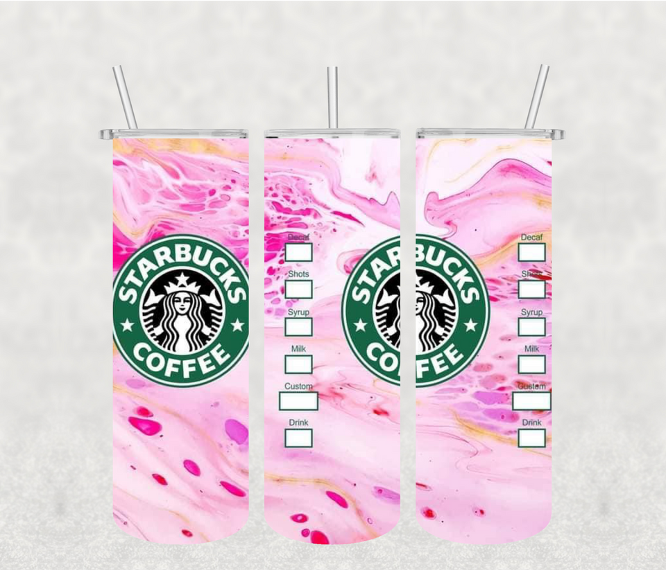 Pink Starbucks 20oz Tumbler Sublimation Print