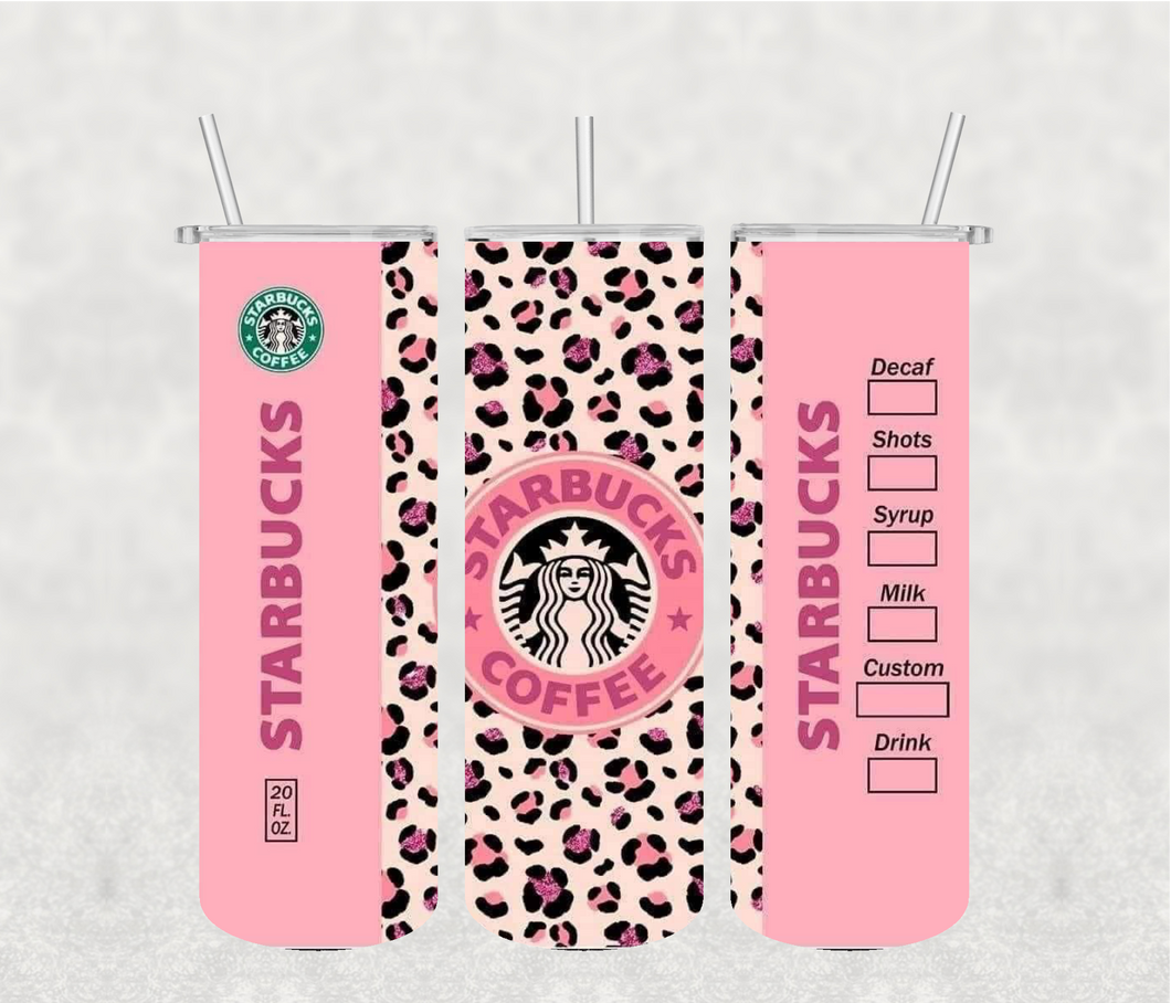 Pink Starbucks 20oz Tumbler Sublimation Print