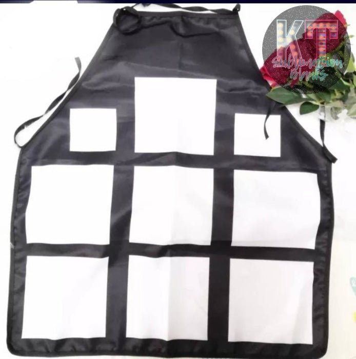 Polyester 9 Panel Apron Sublimation Blank, Dye Sublimation 9 Photo Panel Apron Mockup, Linen Photo Apron Mockup - KT SUBLIMATION, DTF AND MORE LLC