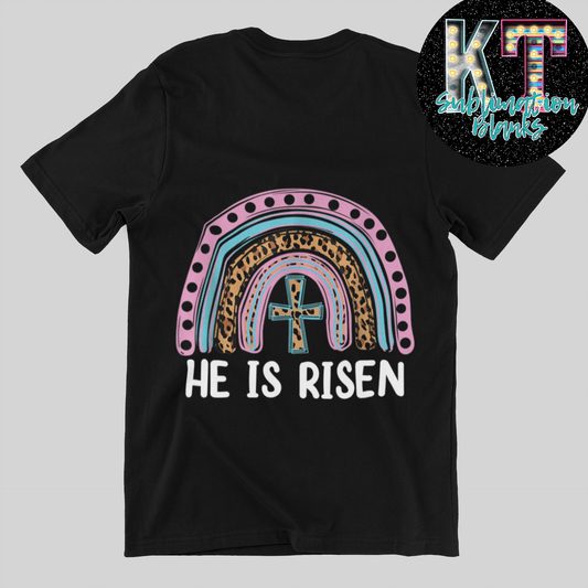 Rainbow He is Risen DTF, Easter Rainbow Transfer - KT SUBLIMATION, DTF AND MORE LLC
