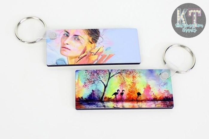 Rectangular Sublimation Keychain MDF Blank – Personalize Your Keychains with Custom Designs - KT SUBLIMATION, DTF AND MORE LLC