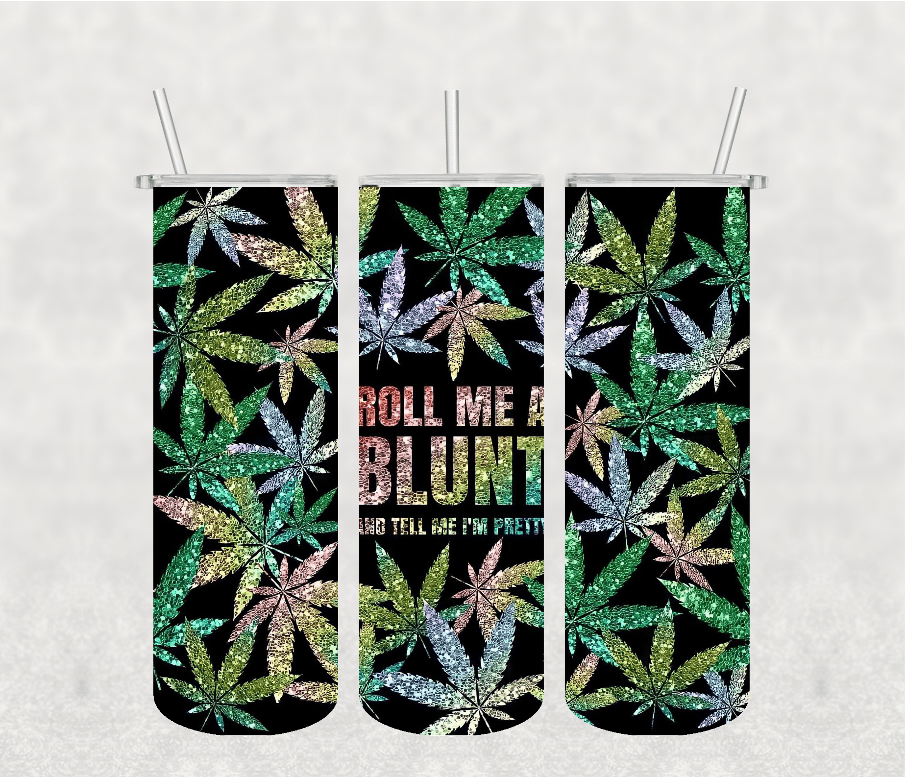 Roll Me a Blunt 20oz Tumbler Sublimation Print – Cannabis-Themed Custom Drinkware 🌿🚬