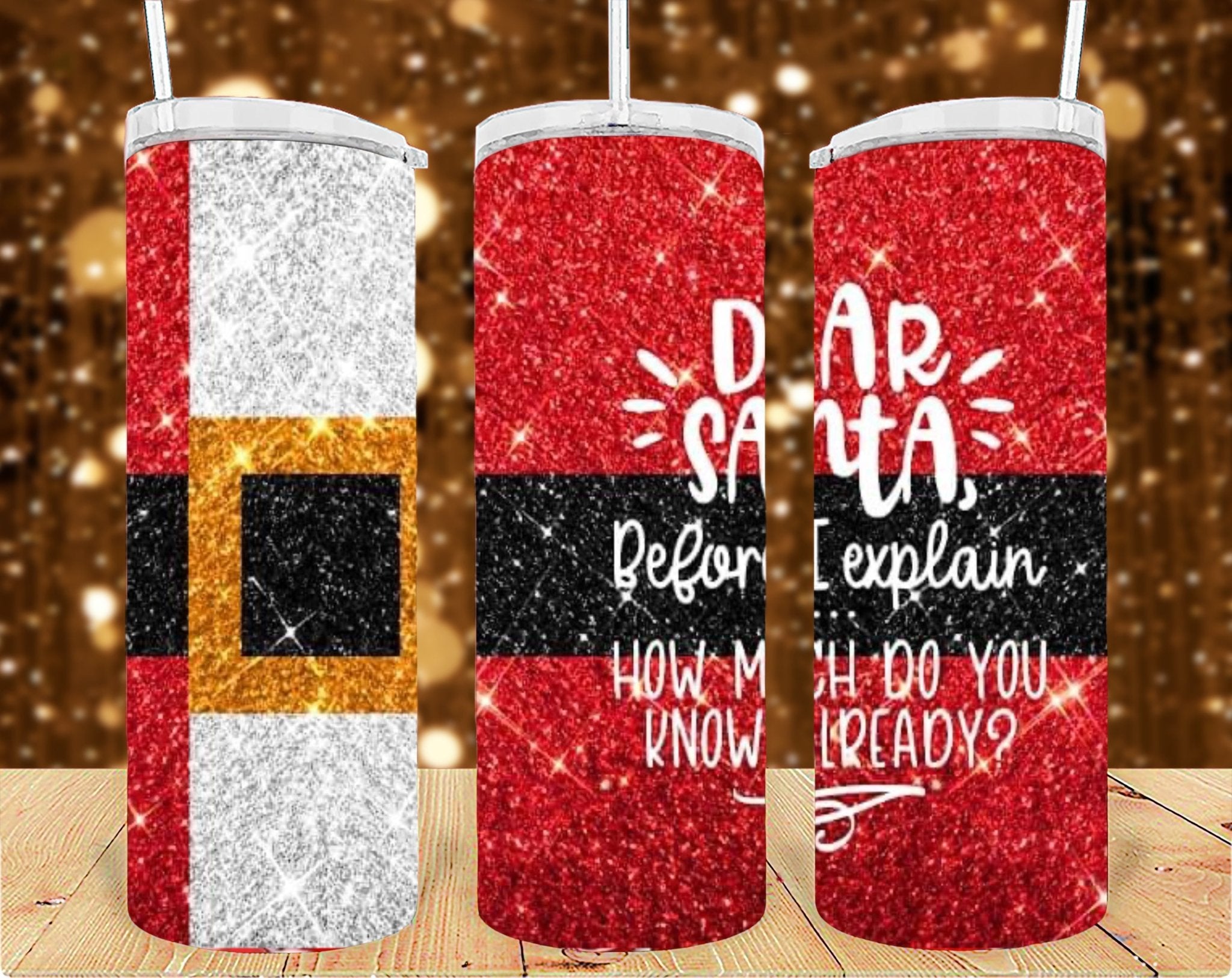 Santa Christmas 20oz Tumbler Tx Sublimation Print