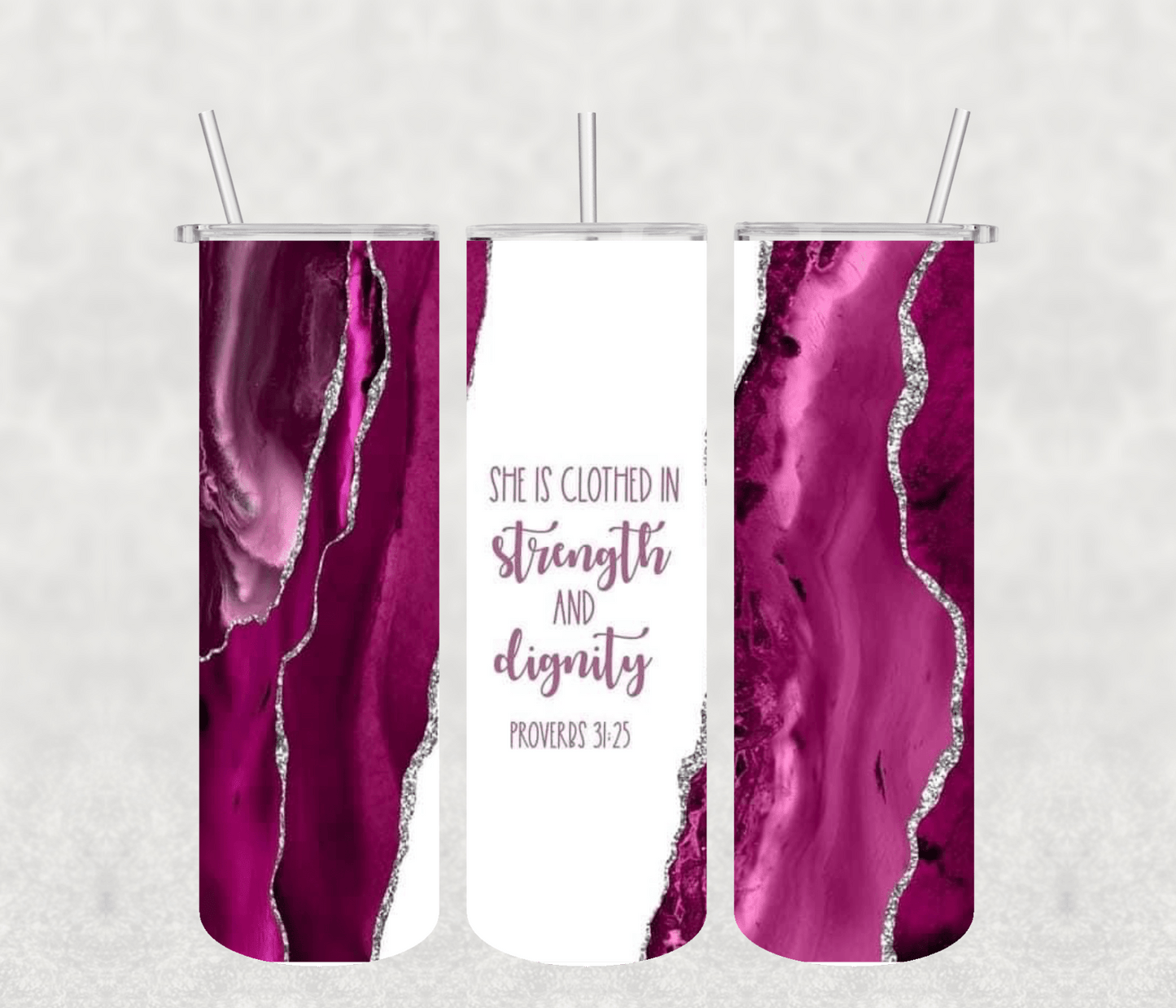 She is Clothed in 20oz Tumbler Sublimation Print - KT SUBLIMATION, DTF AND MORE LLC