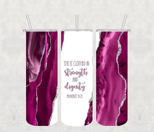 She is Clothed in 20oz Tumbler Sublimation Print - KT SUBLIMATION, DTF AND MORE LLC