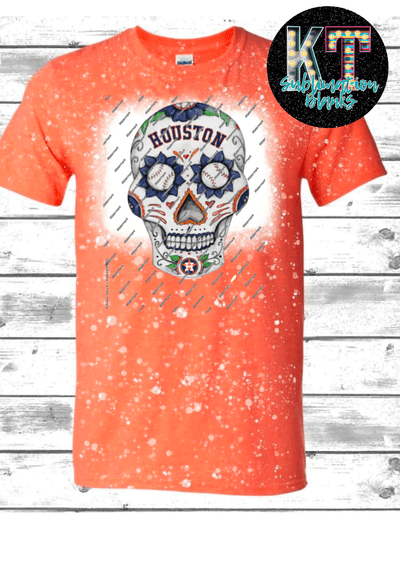 Skull Baseball Astros DTF, Ready to transfer - KT SUBLIMATION, DTF AND MORE LLC