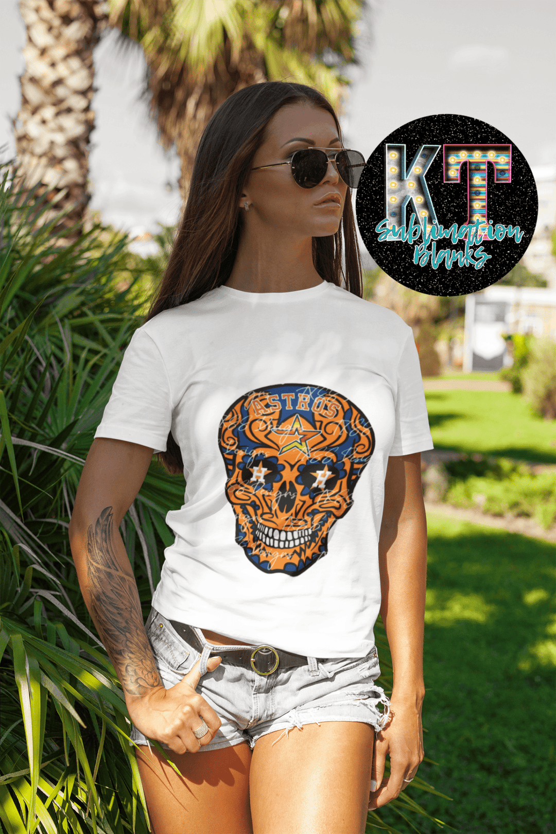 Skull Baseball Astros DTF, Ready to transfer - KT SUBLIMATION, DTF AND MORE LLC