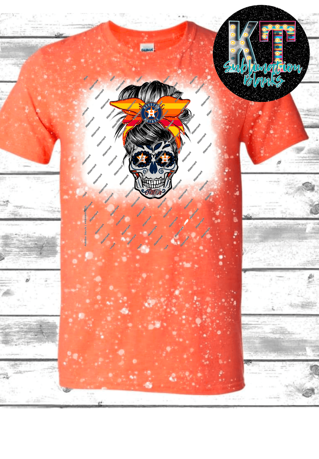 Skull Baseball Astros DTF, Ready to transfer - KT SUBLIMATION, DTF AND MORE LLC