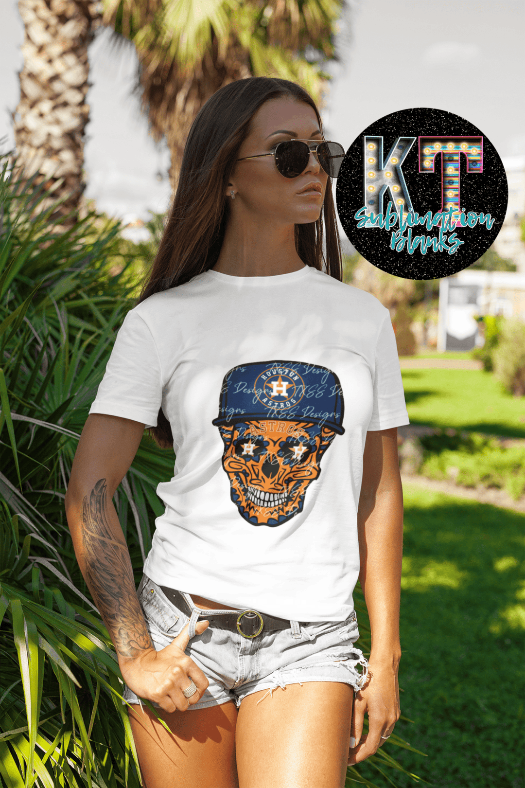 Skull Baseball Astros DTF, Ready to transfer - KT SUBLIMATION, DTF AND MORE LLC
