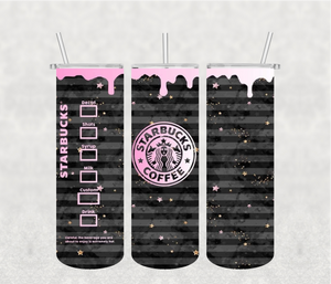 Coffee Pink 20oz Tumbler Sublimation Print