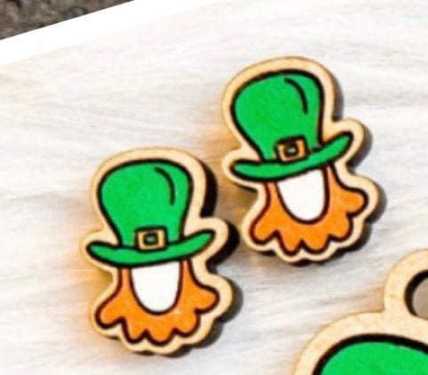 Studs San Patrick earrings, Handmade Earrings - KT SUBLIMATION, DTF AND MORE LLC