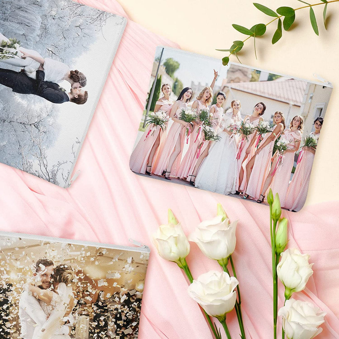 Sublimation Blank Canvas Makeup Bags Pouch with Zipper (7.87 x 5.7 Inch, White) - KT SUBLIMATION, DTF AND MORE LLC