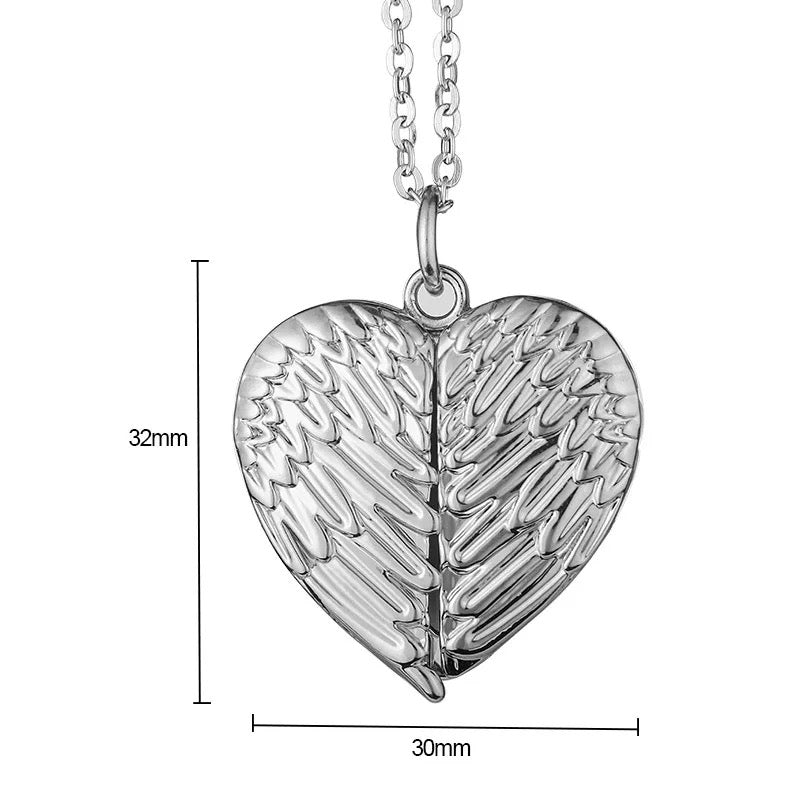 Sublimation Blanks Angel Wings Heart Necklace – Customizable Locket - KT SUBLIMATION, DTF AND MORE LLC