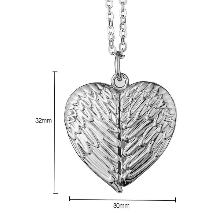 Sublimation Blanks Angel Wings Heart Necklace – Customizable Locket - KT SUBLIMATION, DTF AND MORE LLC