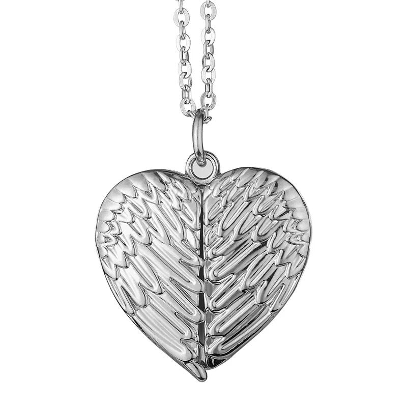 Sublimation Blanks Angel Wings Heart Necklace – Customizable Locket - KT SUBLIMATION, DTF AND MORE LLC
