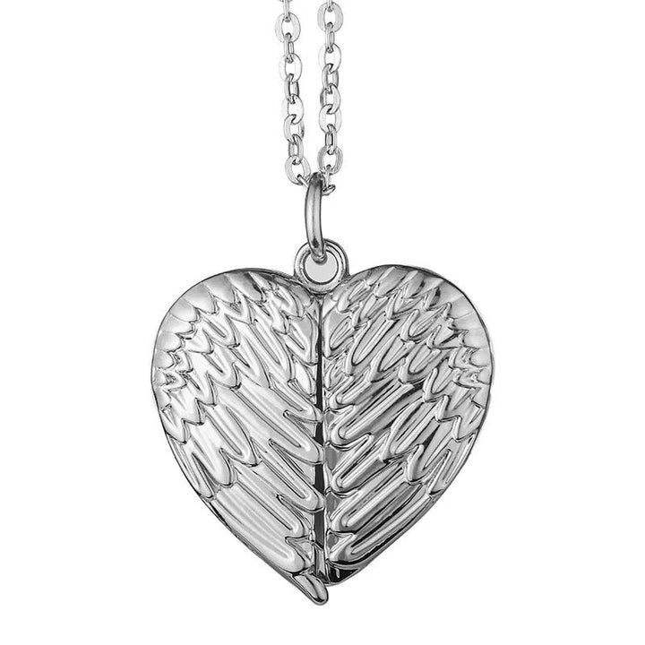Sublimation Blanks Angel Wings Heart Necklace – Customizable Locket - KT SUBLIMATION, DTF AND MORE LLC