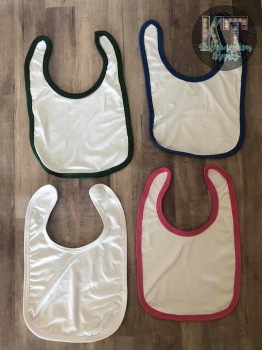 Sublimation Blanks White Bibs | Baby Bibs for Heat Transfer & Custom Printing - KT SUBLIMATION, DTF AND MORE LLC