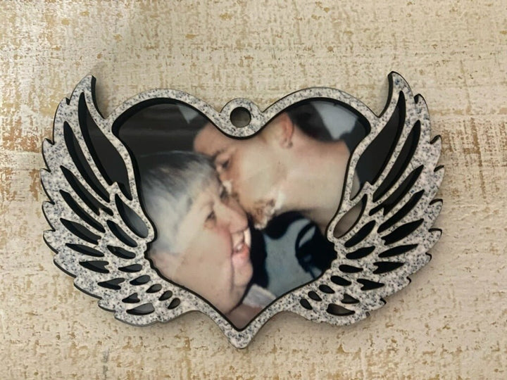 Sublimation Memorial Wing Ornament 2D – Customizable Memorial Ornament for Cherished Memories - KT SUBLIMATION, DTF AND MORE LLC