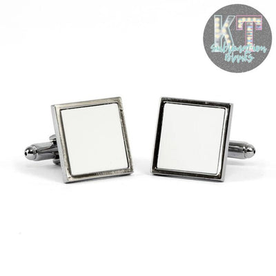 Sublimation Metal Cufflink Blanks – Customizable Heat Transfer Cuff Buttons for Weddings & Business - KT SUBLIMATION, DTF AND MORE LLC
