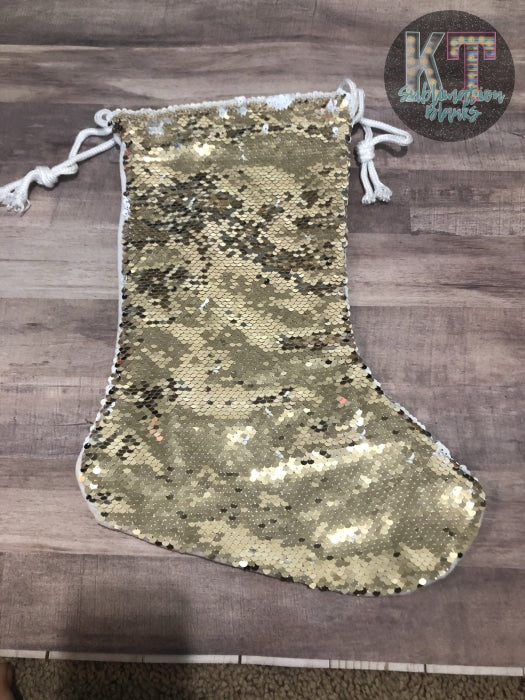 Sublimation Sequins Christmas Stockings Gold Stocking
