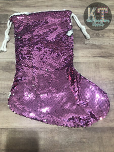 Sublimation Sequins Christmas Stockings Pink Stocking