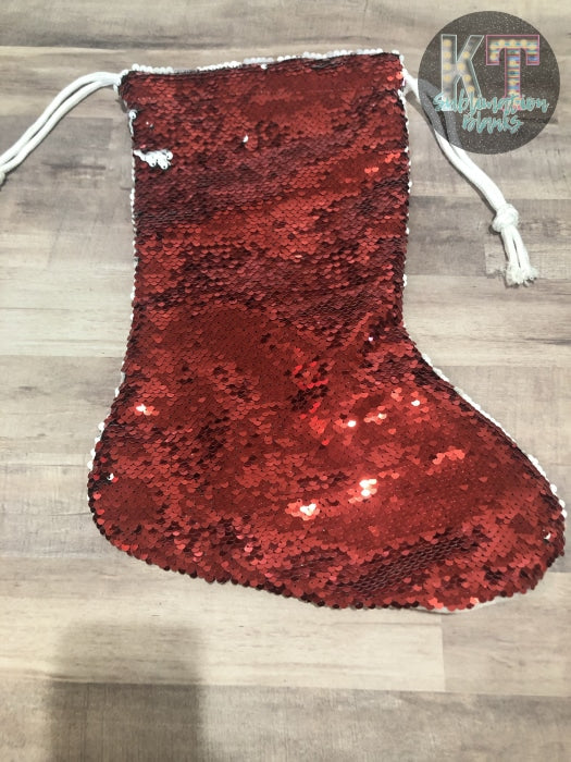 Sublimation Sequins Christmas Stockings Red Stocking