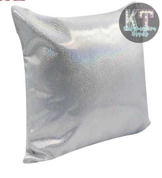 Sublimation Silver Glitter Pillow Case – Customizable with Sparkling Designs ✨🛋️ - KT SUBLIMATION, DTF AND MORE LLC