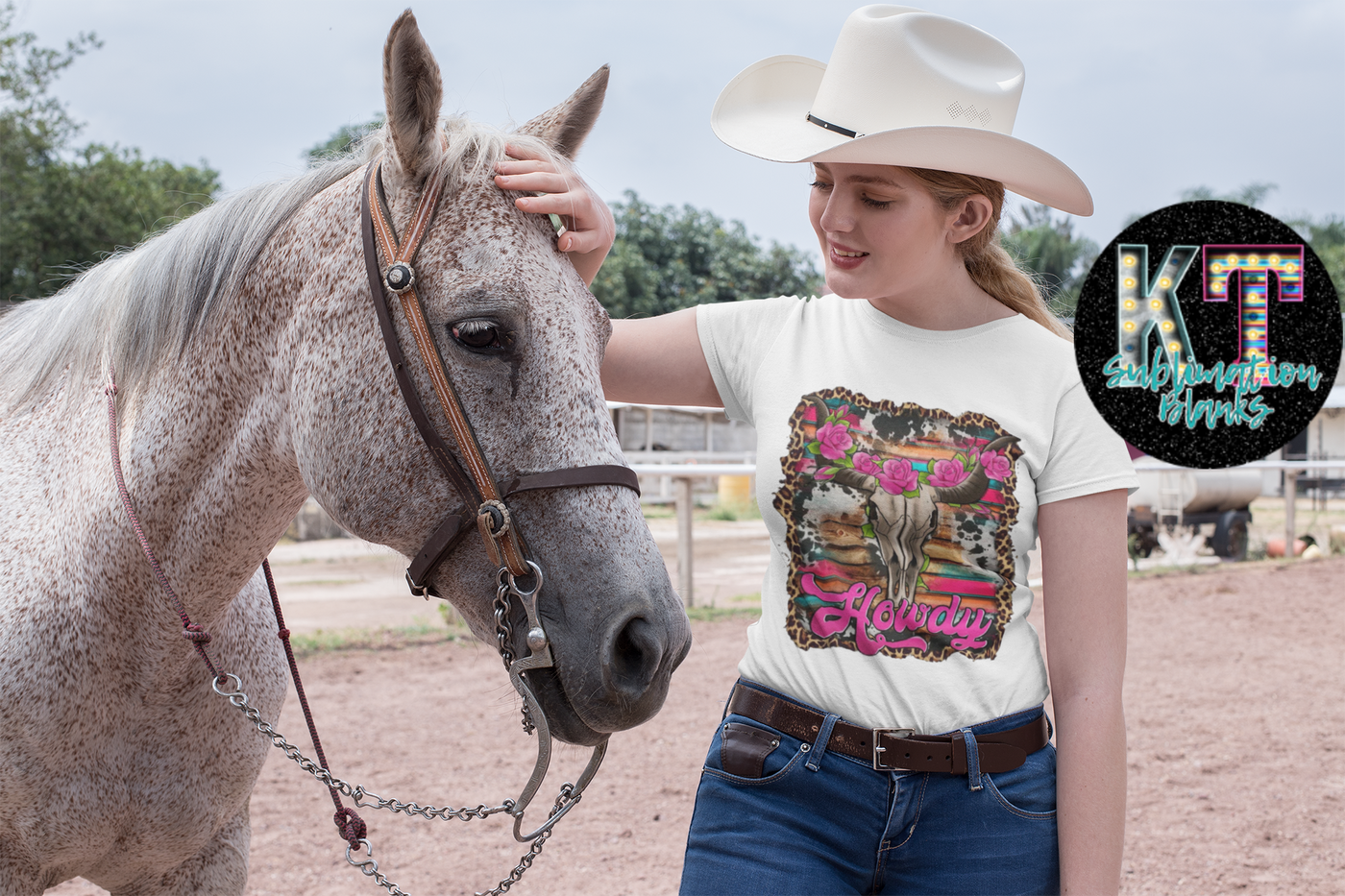 Howdy PINK Bull DTF, Ready to Press Transfer