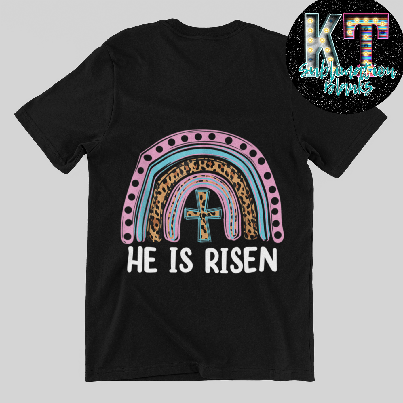 Rainbow He is Risen DTF,  Easter Rainbow Transfer