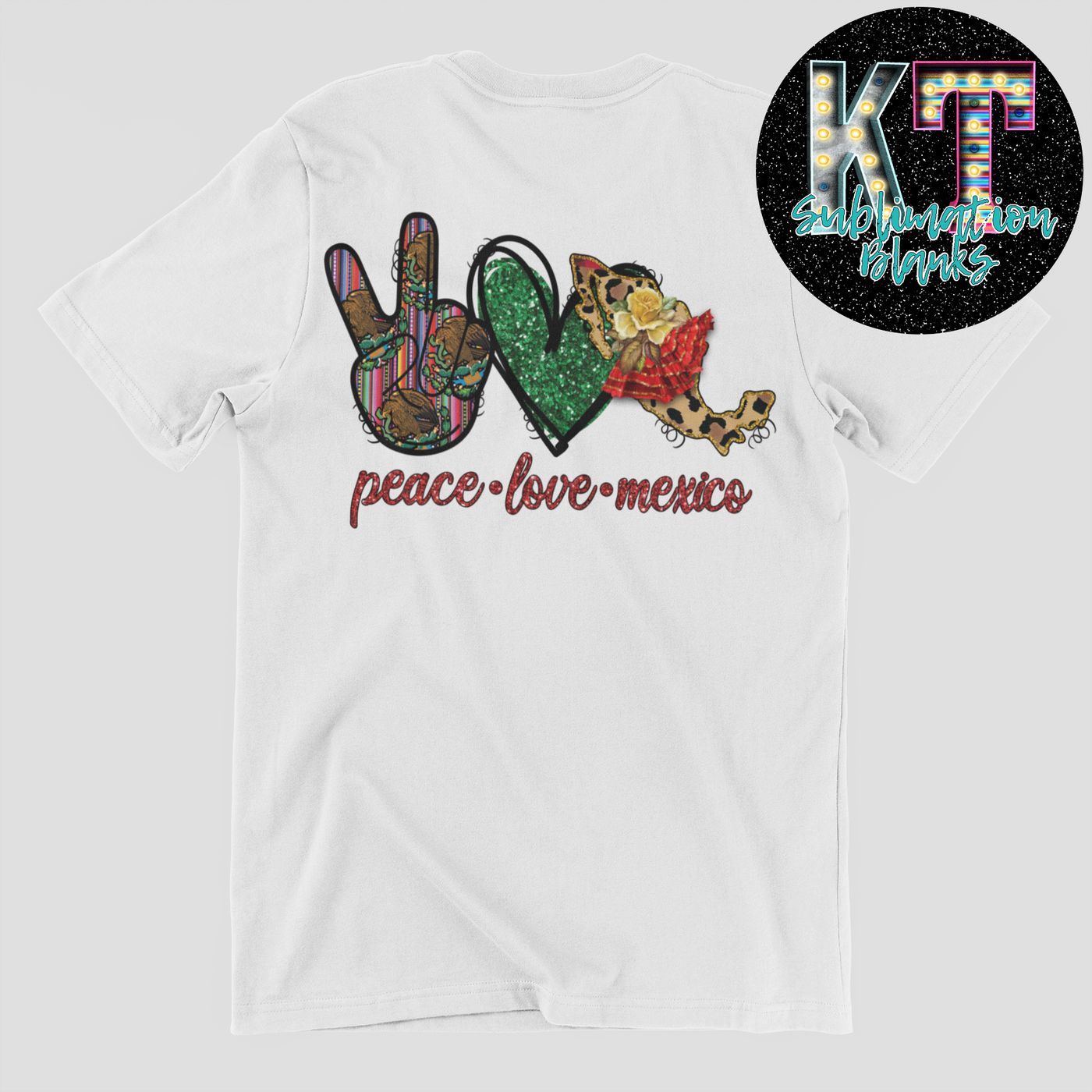 Peace love Mexico DTF, Mexico DTF, Direct to Film