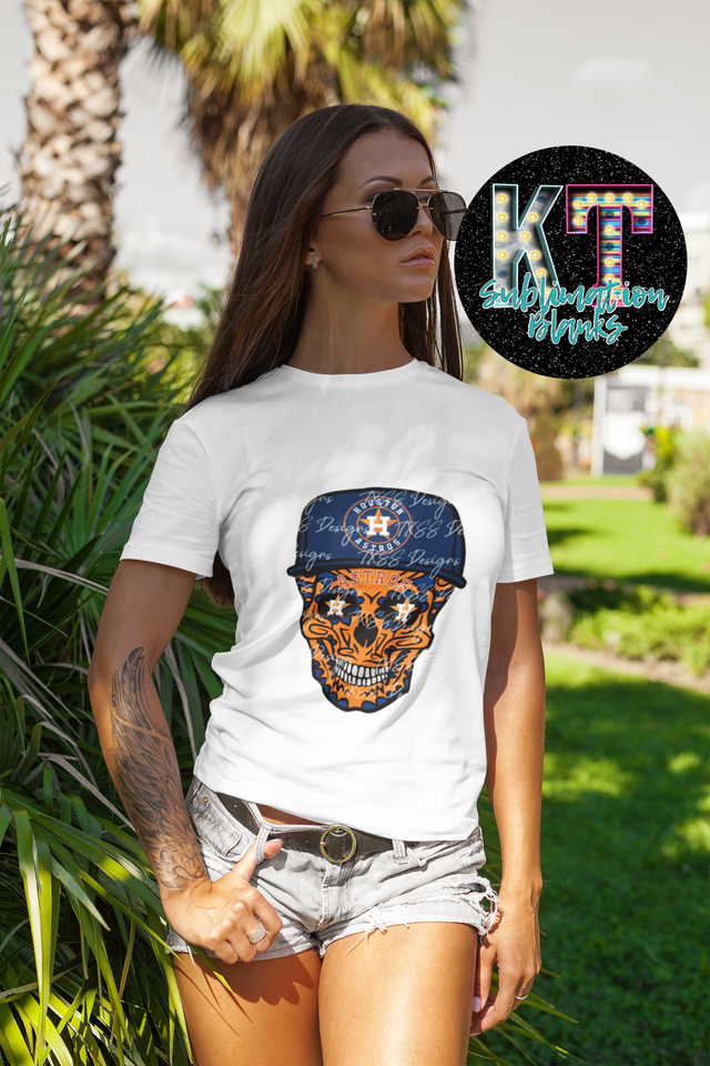 Skull Baseball Astros DTF