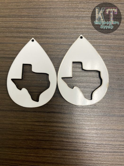 Texas inside Sublimation Blank, Texas Earrings - KT SUBLIMATION, DTF AND MORE LLC