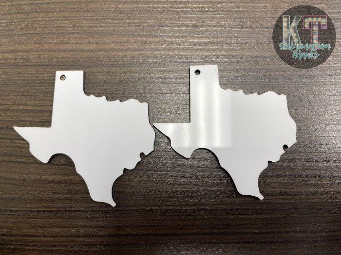Texas Shape Earring Sublimation Blanks – Customizable Sublimation Blanks with Earring Hooks for DIY Jewelry - KT SUBLIMATION, DTF AND MORE LLC