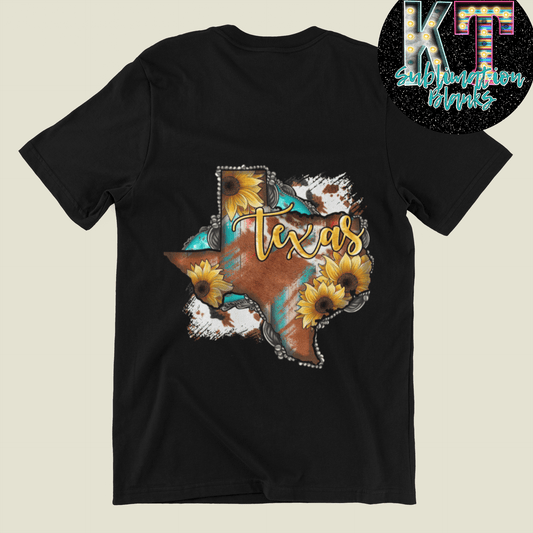 Texas State Sunflower DTF, Texas Direct to Film Transfer - KT SUBLIMATION, DTF AND MORE LLC