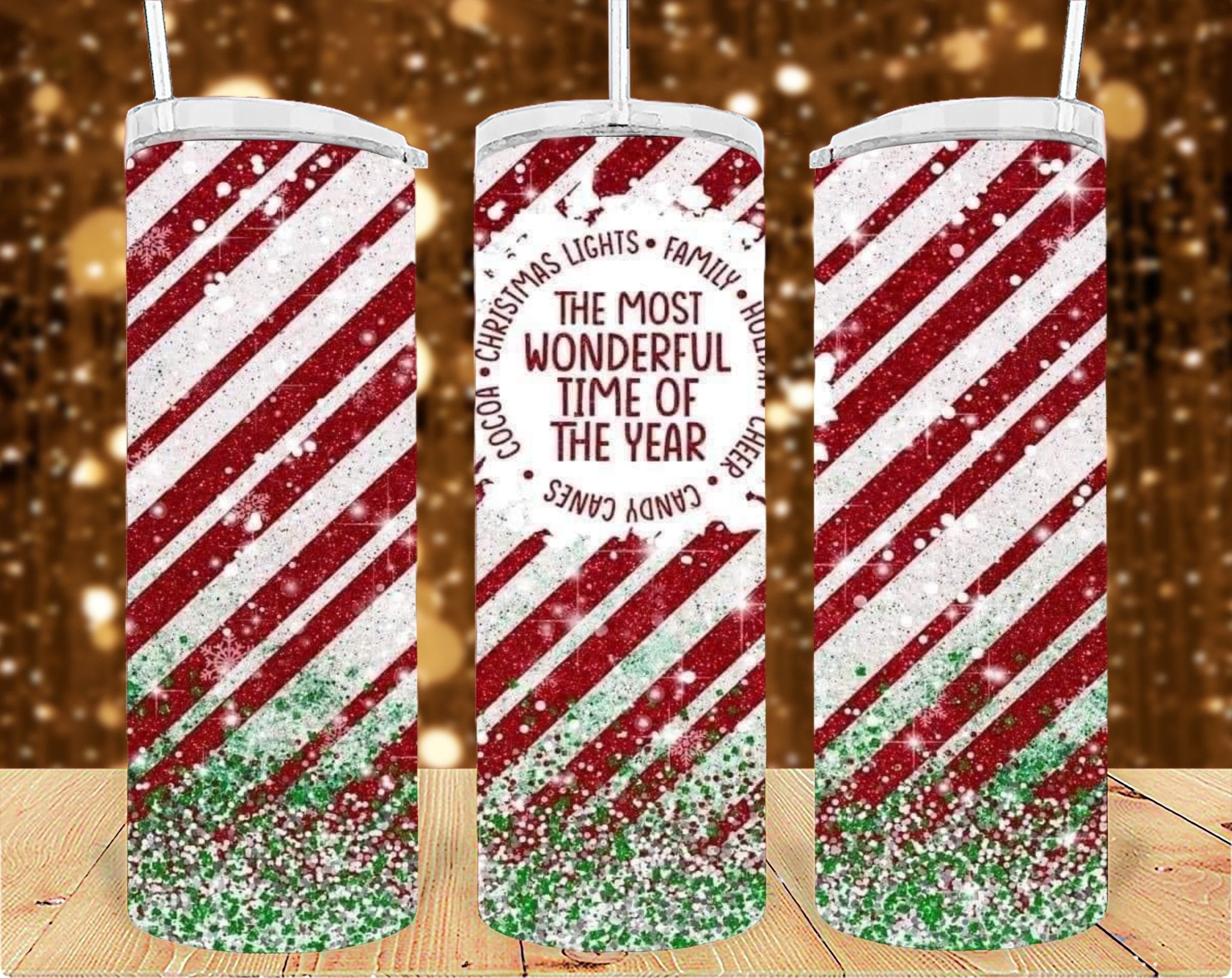 The most Wonderful time of the year Christmas 20oz Tumbler Sublimation Print - KT SUBLIMATION, DTF AND MORE LLC