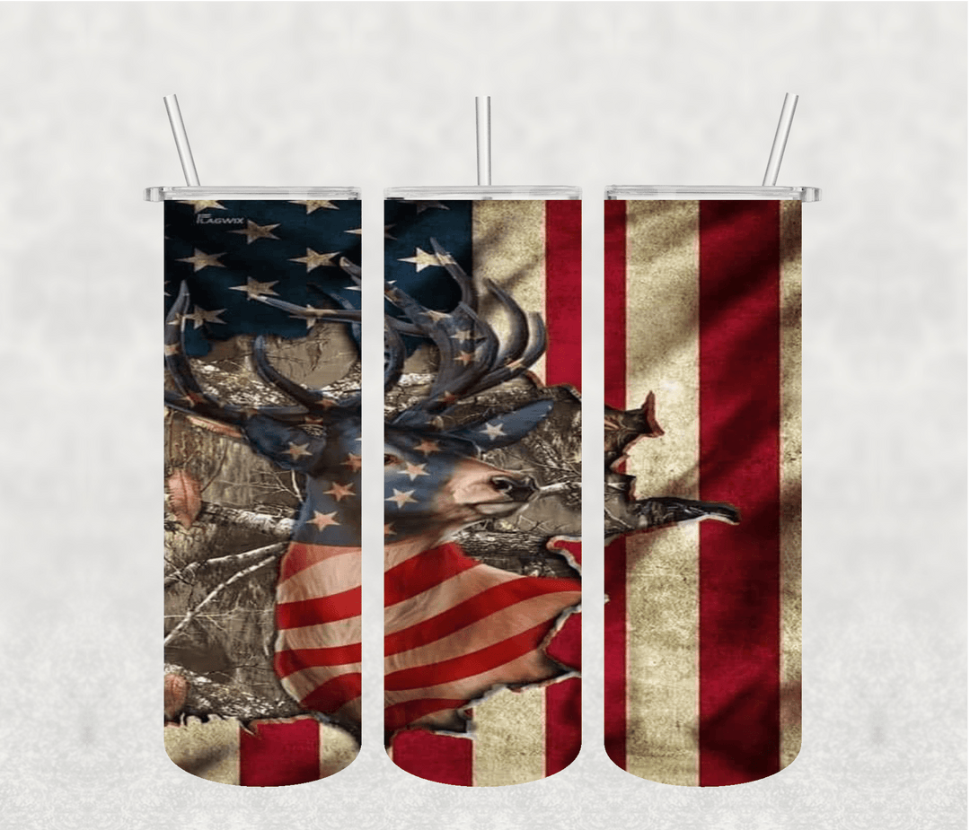 USa Flag 20oz Tumbler Sublimation Print - KT SUBLIMATION, DTF AND MORE LLC