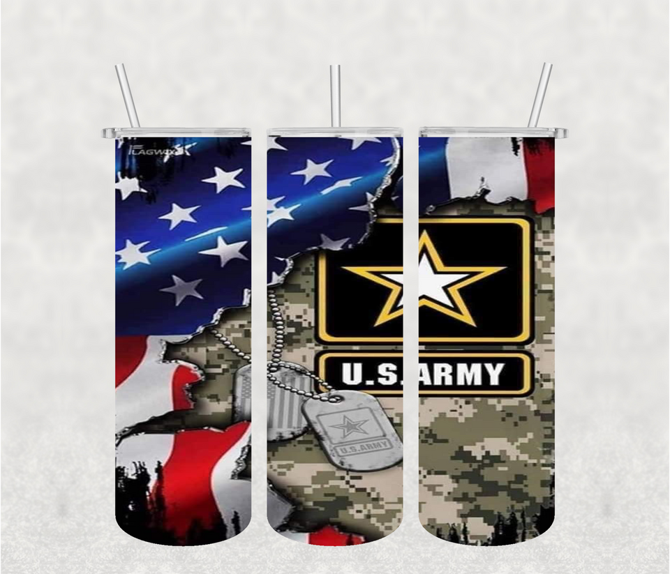 USA Army 20oz Tumbler Sublimation Print