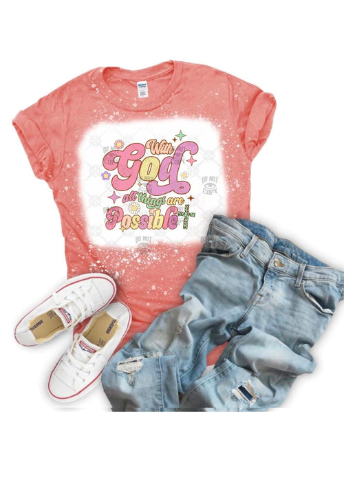 With God all things are possible DTF, Ready to press transfer - KT SUBLIMATION, DTF AND MORE LLC